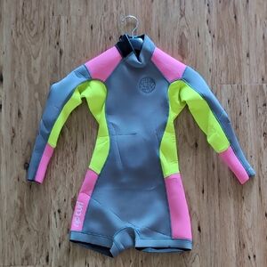 Rip Curl Rashguard - Gray, Pink, Yellow, Sz.4